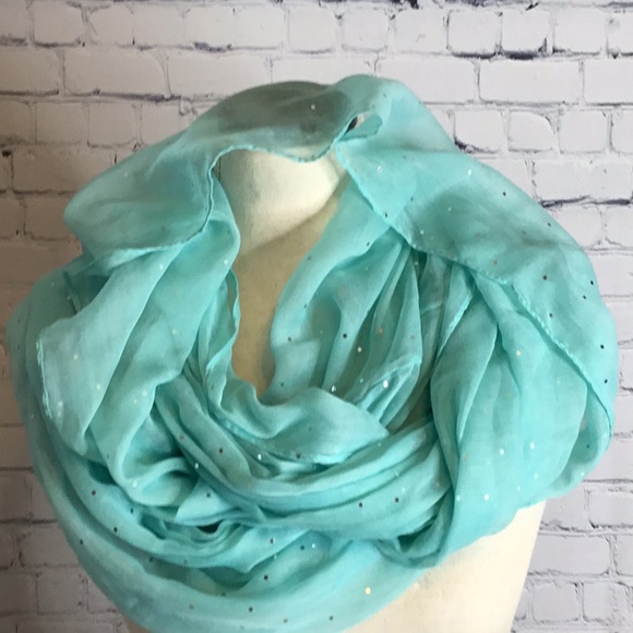Oversized Aqua with Sparkle Infinity Scarf - Picture 6 of 6